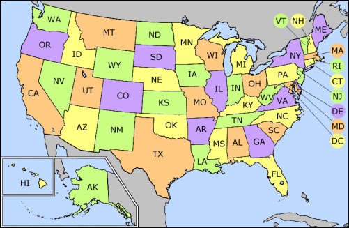 4 color US map